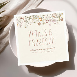 Petals und Prosecco-Wildblume Brautparty Serviette