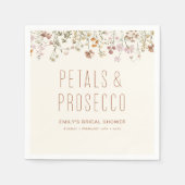 Petals und Prosecco-Wildblume Brautparty Serviette (Vorderseite)