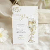 Petals und Prosecco-Wildblumen Brautparty Dankeskarte