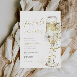 Petals und Prosecco-Wildblumen Brautparty Einladung