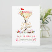 Petals und Prosecco-Wildblumen Brautparty Einladung (Stehend Vorderseite)