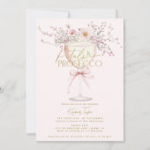 Petals und Prosecco Wildflocken Brautparty Einladung (Vorderseite)