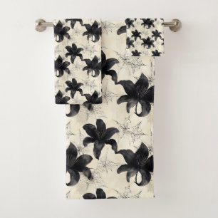 Petals & Webs - gotisches Blut in verworrener Stil Badhandtuch Set