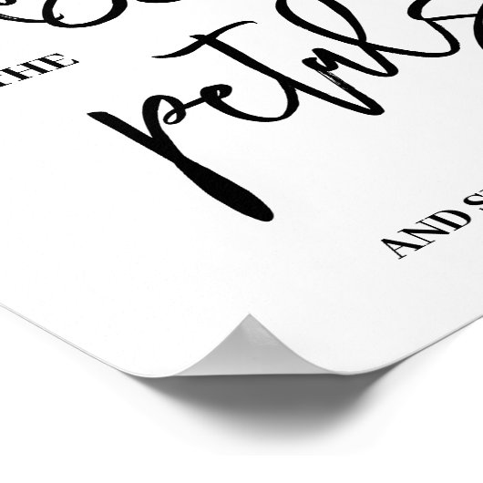 Petals wedding sign poster (Ecke)