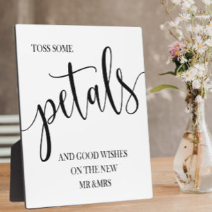 Petals wedding sign Tabletop Plaque with Easel Fotoplatte