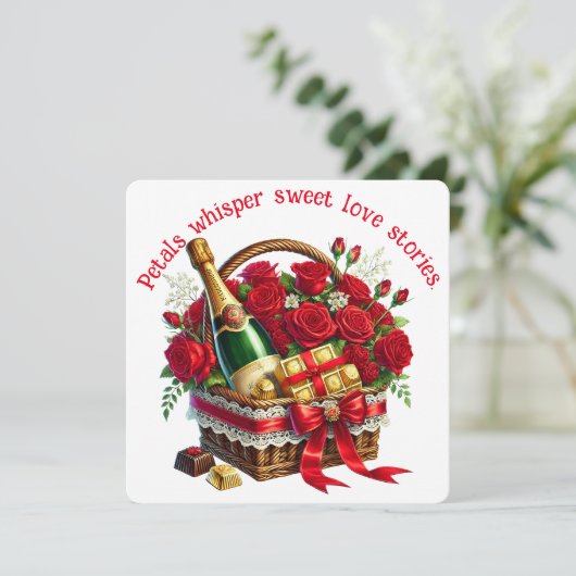 Petals Whisper - Valentinskarte Dankeskarte (Stehend Vorderseite)