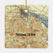 Petaluma CA Vintag Map Keramikornament (Rückseite)