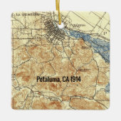 Petaluma CA Vintag Map Keramikornament (Vorderseite)