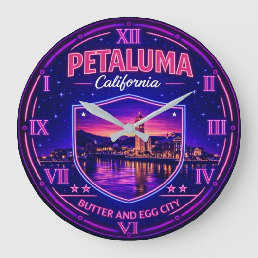 Petaluma California Große Wanduhr (Vorderseite)