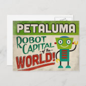 Petaluma California Robot - Funny Vintag Postkarte (Vorne/Hinten)