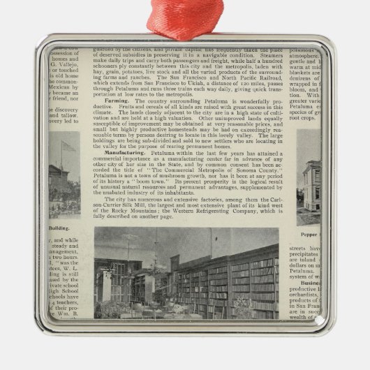 Petaluma, Kalifornien Silbernes Ornament (Vorne)