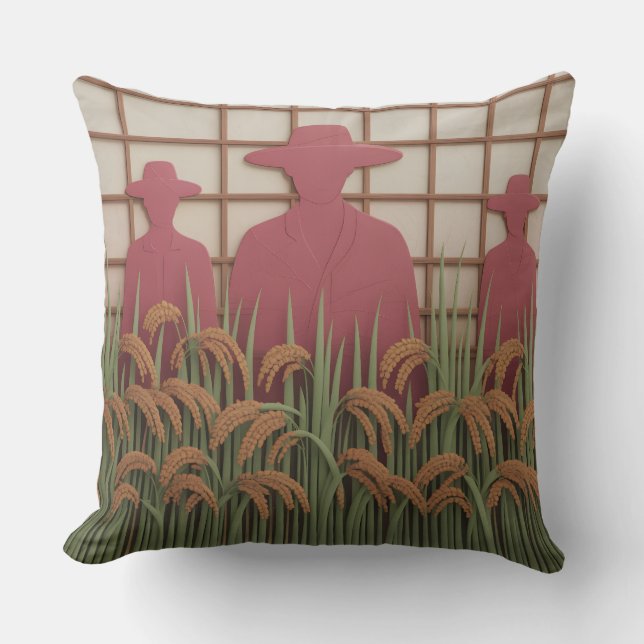 Petani Rice Carve 3d Batik Motif Kissen (Vorderseite)