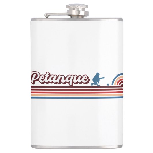 Petanque Geschenke, Petanque Lover, Petanque Playe Flachmann (Vorderseite)