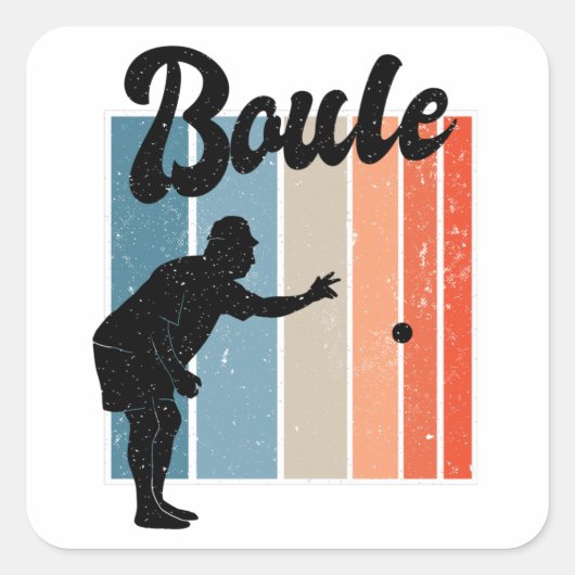 Petanque Quadratischer Aufkleber (Vorderseite)