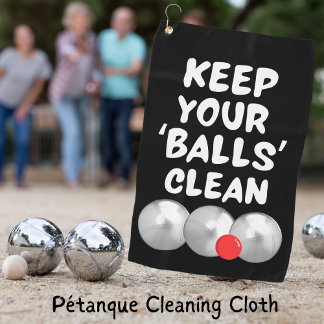 Pétanque Reinigungstuch in Schwarz Golfhandtuch