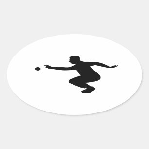 Petanque Spieler Ovaler Aufkleber