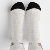 Pétanque, three balls on a beige linen design socken (Oben)