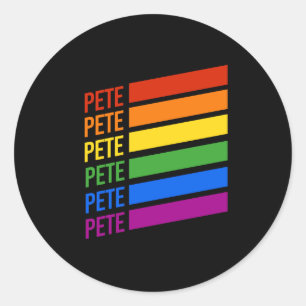 Pete LGBT Rainbow Runder Aufkleber
