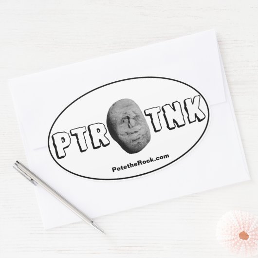 Pete on Town Neck Ovaler Aufkleber (Umschlag)