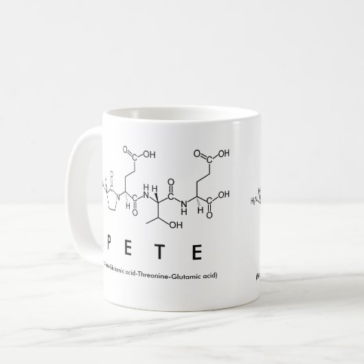 Pete Peptid Name Tasse (Vorderseite Links)