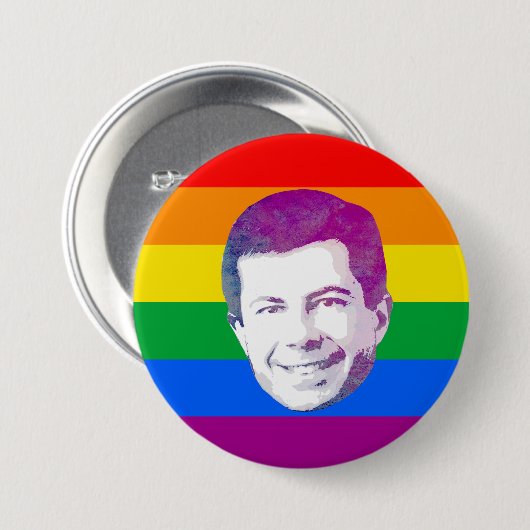 Pete Rainbow Stripes Button (Vorne & Hinten)