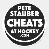 Pete Stauber Cheats At Hockey .com Stickers (Vorderseite)