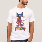 Pete the Cat Guitar Tee, Groovy Cartoon Cat T-Shirt (Vorderseite)