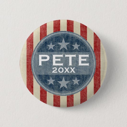 Pete - Vintage US Flagge Button (Vorderseite)
