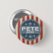 Pete - Vintage US Flagge Button (Vorne & Hinten)