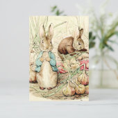 Peter and Benjamin Gather Onions by Beatrix Potter Dankeskarte (Stehend Vorderseite)