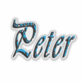 "Peter" Blaue Zahlen Peter Name, Aufkleber (Vorderseite)