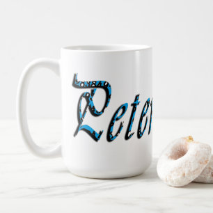 "Peter" Blaue Zahlen Peter Name, Kaffeetasse