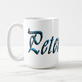 "Peter" Blaue Zahlen Peter Name, Kaffeetasse (Links)