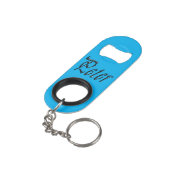 "Peter" Blaue Zahlen Peter Name, Mini Flaschenöffner (Rückseite Schrägansicht)