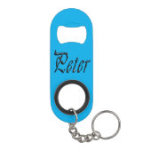 "Peter" Blaue Zahlen Peter Name, Mini Flaschenöffner (Rückseite)