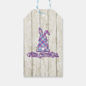 Peter Cottontail Lila Karierter Osterhase Geschenkanhänger (Rückseite)