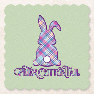Peter Cottontail Lila Karierter Osterhase Untersetzer