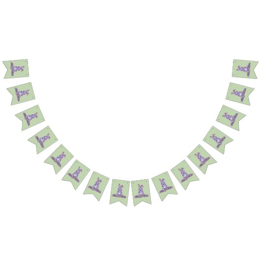 Peter Cottontail Lila Karierter Osterhof Wimpelkette (Alle)