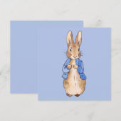 Peter das Kaninchen auf blauem Hintergrund Dankeskarte (Vorne/Hinten)