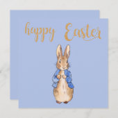 Peter das Kaninchen auf blauem Hintergrund Dankeskarte (Vorne/Hinten)