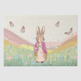 Peter das Kaninchen auf einem Feld von Wildblumen Seidenpapier