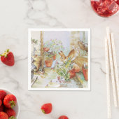 Peter das Kaninchen, das in Gartenschuppen stürzt Serviette (Beispiel)