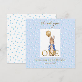 Peter das Kaninchen Erster Geburtstag Dankeskarte