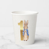 Peter das Kaninchen Erster Geburtstag Pappbecher (Rückseite)