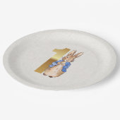 Peter das Kaninchen Erster Geburtstag Pappteller (Schrägansicht)