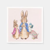 Peter das Kaninchen Flopsy und Jemima Puddle Ente Serviette (Vorderseite)