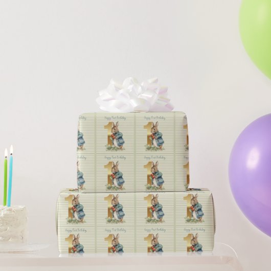 Peter das Kaninchen Gemüse pflücken ersten Geburts Geschenkpapier (Partygeschenke)