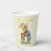 Peter das Kaninchen Gemüse pflücken ersten Geburts Pappbecher (Rückseite)