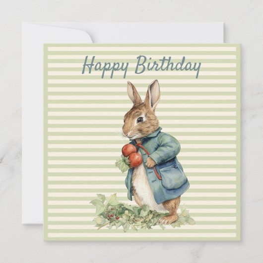 Peter das Kaninchen Gemüse pflücken Happy Birthday (Vorderseite)