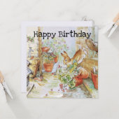 Peter das Kaninchen Happy Birthday Karte (Vorderseite/Rückseite Beispiel)